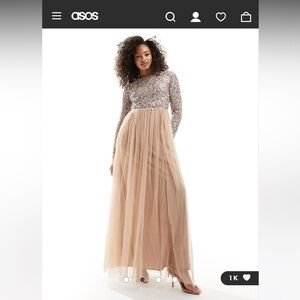 ASOS Maya Long Sleeve Maxi Tulle Dress